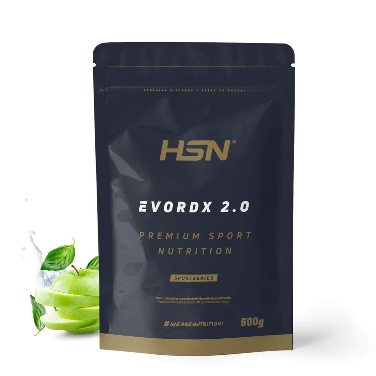 HSN Pre Entreno Evordx 2.0 (300mg de Cafeína) | Manzana 500g | Pre Workout 100% Vegano Sin Carbohidratos Sin Gluten | BCAAs, Creatina, L-citrulina, Arginina AKG, Extracto de Remolacha