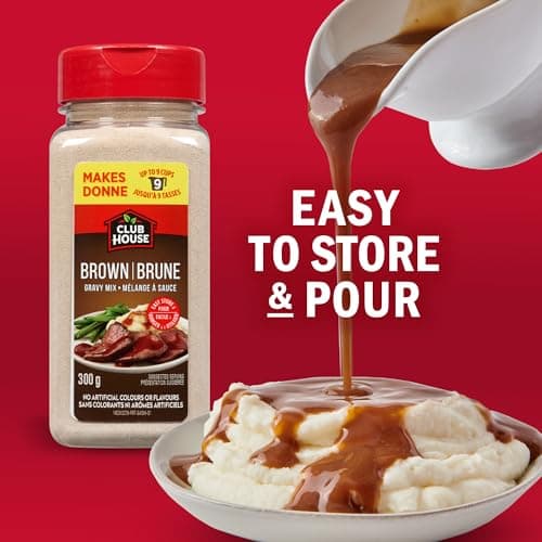 Club House Brown Gravy Mix, Ready in 5 Minutes, Makes Up To 9 Cups, Easy Store & Pour, No Artificial Colours or Flavours, 300 g — view 3