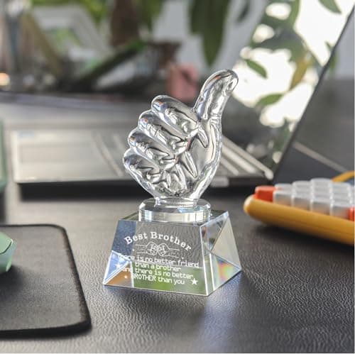 LONGWIN Gifts for Brother Adult Crystal Awards with Thumbs Up, Birthday from Sister Brother, Unique Presents — view 3