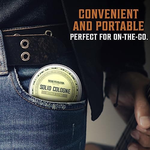 Viking Revolution Vetiver Mens Solid Cologne Men 2 Oz - Men Solid Perfume with Vetiver Cologne for Men - Balm Cologne for Mens Cologne Balm Travel Cologne Wax (1 pack, Vetiver)