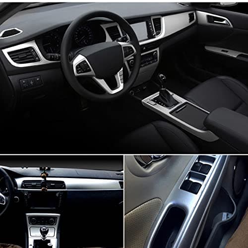 LZLRUN Brushed Metallic Steel Silver Car Vinyl Wrap Film 2" x 30ft — view 5