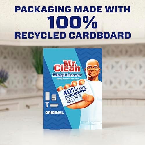 Mr. Clean Magic Eraser Original Cleaning Pads, Multi Purpose Cleaner, Bathroom Cleaning Supplies, All Purpose Cleaner, White, 6 Count — view 6