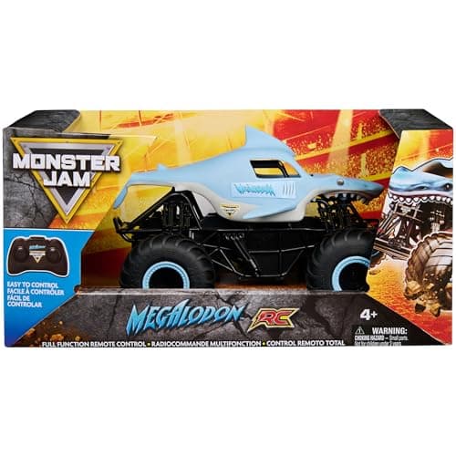 Monster Jam, Official Megalodon Remote Control Monster Truck, 1:24 Scale, 2.4 GHz, for Ages 4 and Up