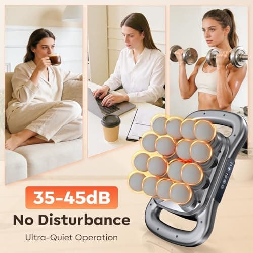 16-Head Electric Massage Gun, Deep Tissue Muscle Massager for Back Neck Shoulder Pain Relief, Rechargeable Handheld Massager for Office Gym Home (Gray) — view 3