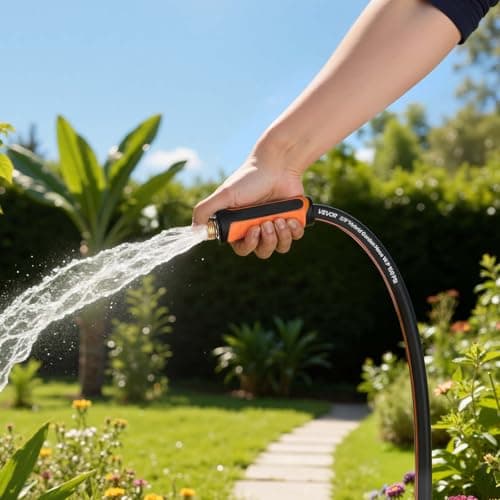 VEVOR Garden Hose, 100 ft 5/8" Heavy Duty 4-Layer Rubber Water Hose, 150PSI Working & 600PSI Burst, Flexible & Non-Kink Outdoor Waterhose with 3/4" Fitting, Lightweight Hoses for Gardening Cleaning — view 7