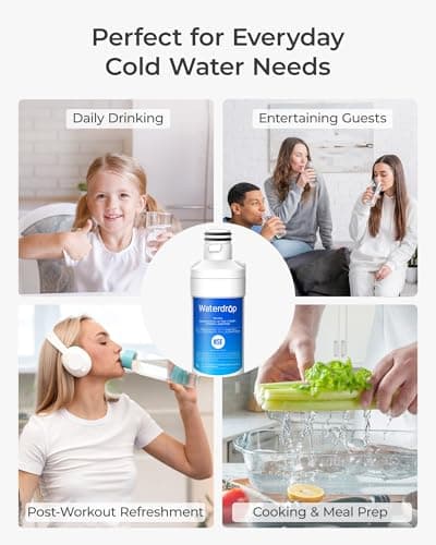Waterdrop ADQ747935 LT1000PC Replacement for LG® LT1000P®/PC/PCS ThinQ® Refrigerator Water Filter, LFXS26973S, LMXS28626S, LMWS27626S, LFXS28596S, ADQ74793501 and LT120F® Air Filter, 3 Combo — view 8
