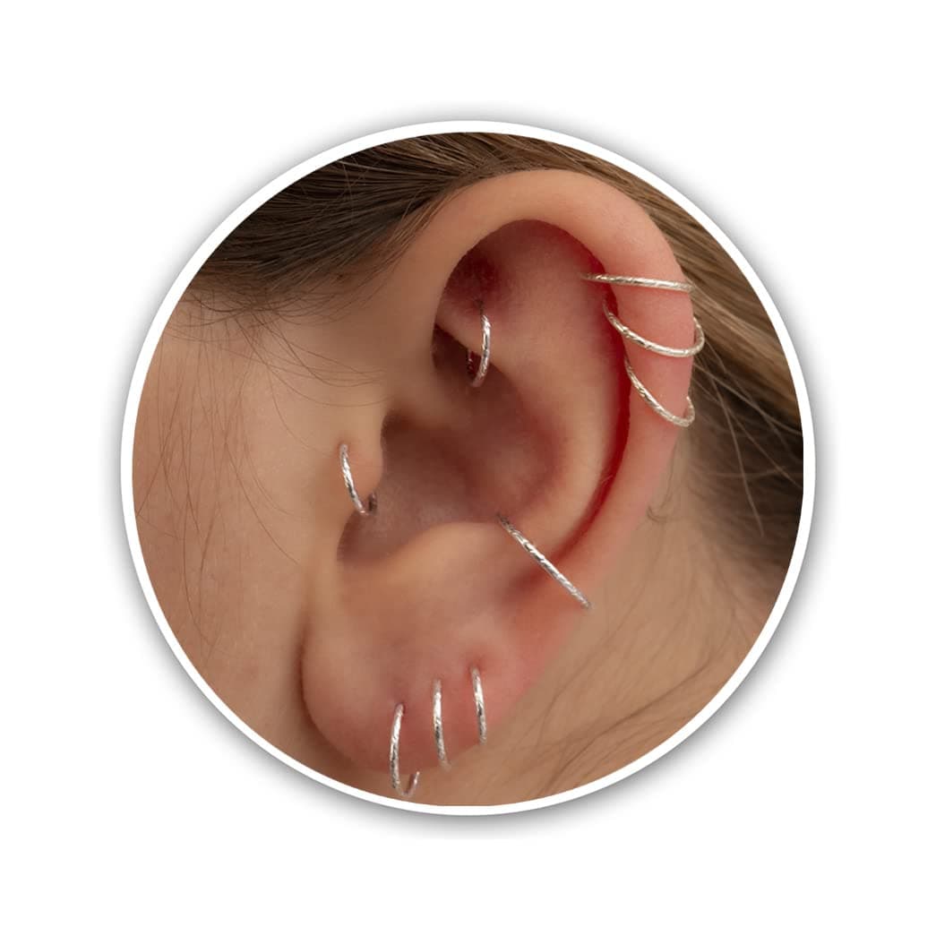 Small Cartilage Hoop Sterling Silver Huggie Hoop Earrings for Women Cartilage Nose Helix Tragus (Silver, 6mm 24 gauge / 1 pair) — view 12