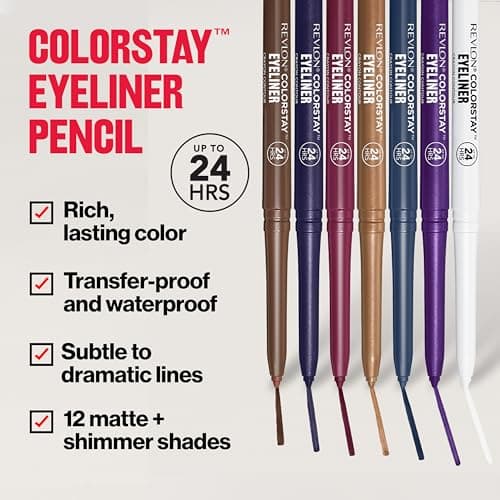 Revlon ColorStay Pencil Waterproof Eyeliner, Smudge-Proof, Eye Makeup with Built-In Sharpener, Long-Lasting, Matte Finish, 202 Black Brown, 0.01 oz — view 2