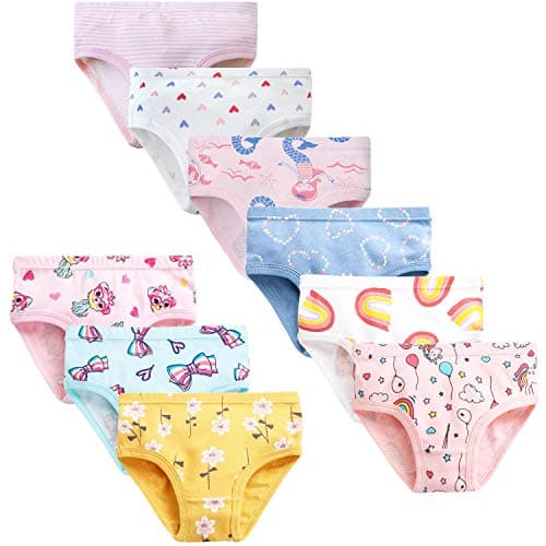 JackLoveBriefs Girls Soft Cotton Underwear with 9 Packs Baby Panties Assorted Briefs(5-6T) Yellow