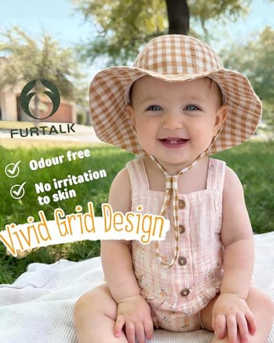 FURTALK Baby Sun Hat Toddler Summer Hats UPF 50+ Wide Brim Girls Boys Bucket Hat — view 5