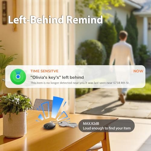 Tracker Tags- 4 Pack, Bluetooth Trackers Works with Apple Find My APP (iOS Only), 92 dB Sound, Replaceable Battery, Smart Tracking Tag Keys Finder and Item Locator for Keys, Bags, Luggage, Wallet, etc — view 3