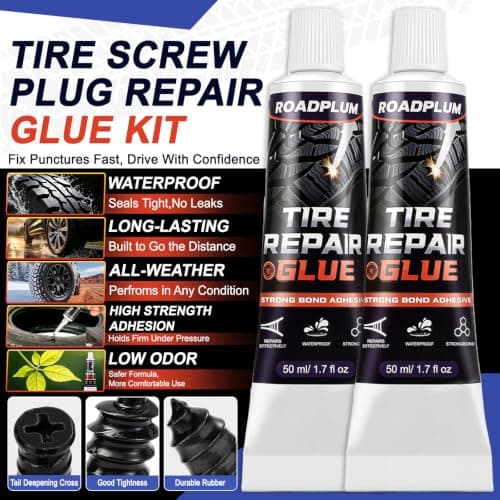 Tire Plugs Rubber Nails 3 Sizes & Repair Glue 100ML for Flat Tire Repair — view 3