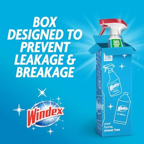 Windex Glass and Window Cleaner Spray Bottle, Packaging Designed to Prevent Leakage and Breaking, Surface Cleaning Spray, Original Blue Scent, 23 Fl Oz — view 7
