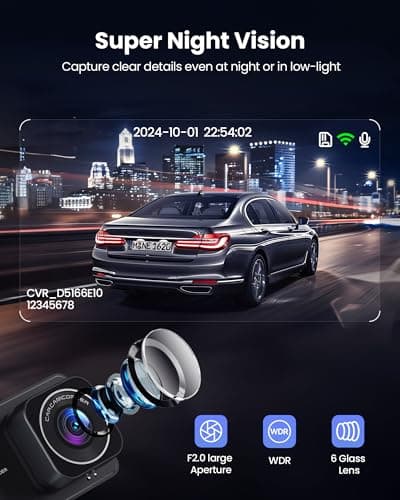 DELLFY Dash Cam Front and Rear Camera with App Control, 4K+2K Dashcams for Cars with 5G WiFi, Night Vision, G-Sensor, Loop Recording & 24H Parking Mode, 170°Wide Angle, 32GB Card — view 5