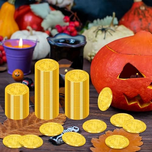 120PCS Gold Coins 1.4in Plastic Fake Pirate Treasure Coins Party Supplies — view 5