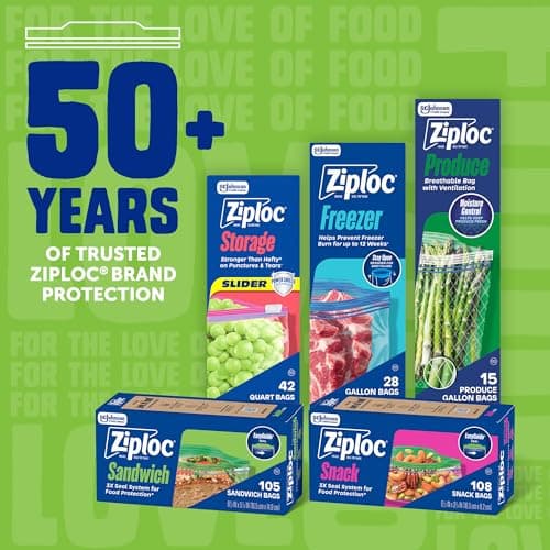 Ziploc Sandwich and Snack Bags, Easy Open and Close, Plastic Food Storage Bags, 105 Bags Total — view 6