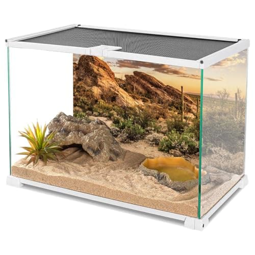 AWERT Reptile Habitat Background Blue Sky Oasis Cactus Sun and Desert Terrarium Background 72x18 inches Durable Polyester Background — view 2
