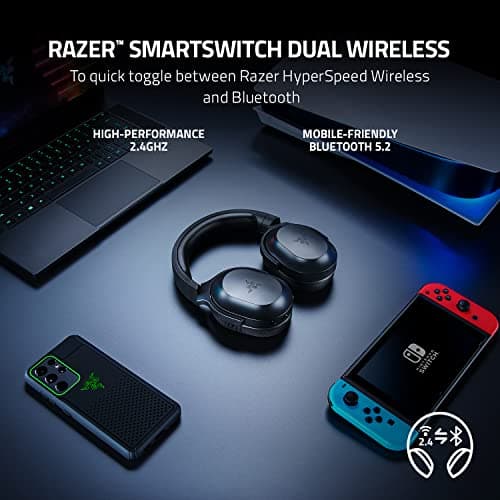 Razer Barracuda X - Wireless Multi-Platform Gaming and Mobile Headset (SmartSwitch Dual Wireless, Ergonomic Design, Triforce 40 mm, Cardioid Mic, On-Headset Controls, 50h Battery USB-C) Black — view 2