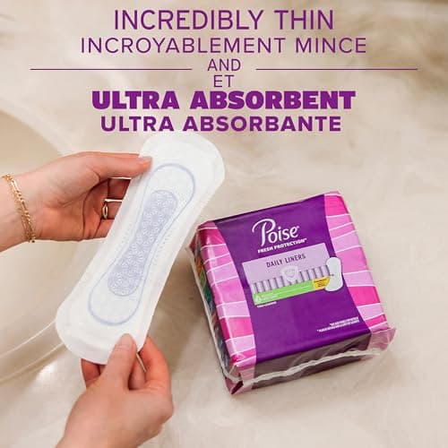 Poise Daily Postpartum Incontinence Panty Liners, Very Light Absorbency, Long, 114 Count — view 3