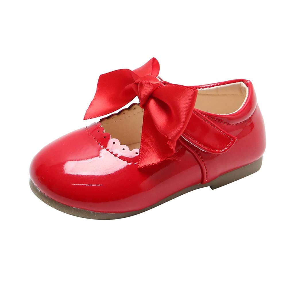 Infant Baby Girls Leather Shoes Soft Sole Bowknot Walking Shoes Moccasinss Crib Shoes Princess Wedding Dress Mary Jane Flats Prewalker Newborn Light Baby Sneaker Shoes — view 8