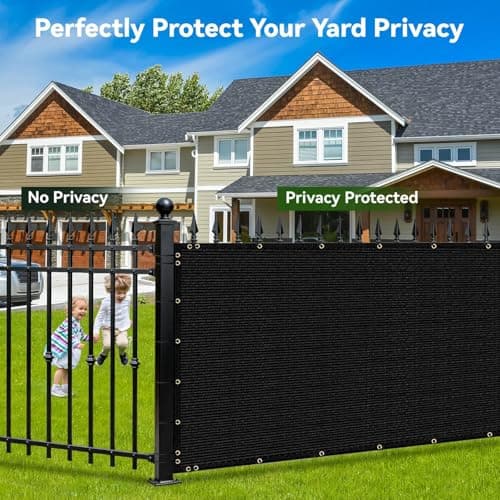 Avolend 4'x50' Privacy Fence Screen, Heavy Duty Windscreen Fencing Mesh Fabric Shade Cover for Outdoor Wall Garden Yard Pool Deck, Black — view 5