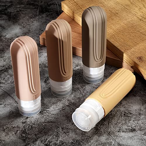 Mrsdry Travel Bottles for Toiletries, Tsa Approved 3oz Travel Size Containers BPA Free Leak Proof Refillable Liquid Silicone Squeezable Travel Accessories for Shampoo Conditioner Lotion (4 Pack) — view 7