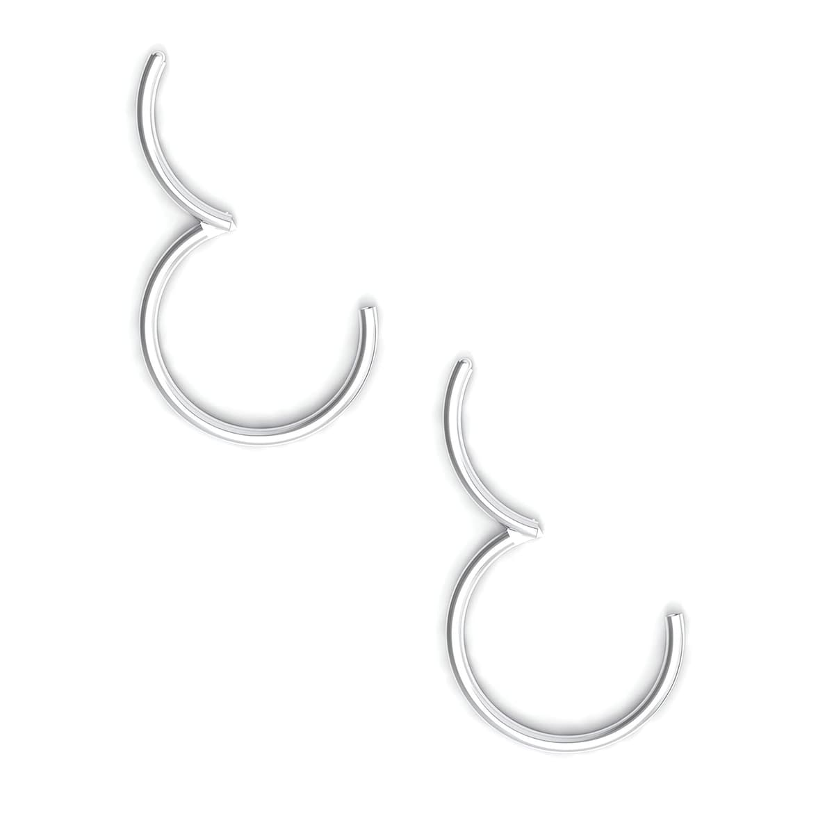 Body CAC 0.8mm/1.0mm/1.2mm/1.6mm/2.0mm/3.0mm/4.0mm/5.0mm/6.0mm Steel Hypoallergenic Clicker Hinged Nose Septum Ring Hoop with Colour Gold-Silver tone-Black-Rose gold — view 10