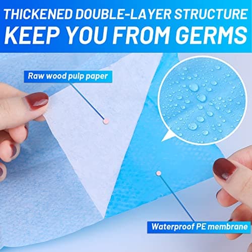 30 Pack Toilet Seat Covers Disposable100% Waterproof XL Individually Wrapped Disposable Toilet Seat Covers for Adults and Kids Potty Training, Travel Accessories for Public Restrooms Airplane Camping — view 4