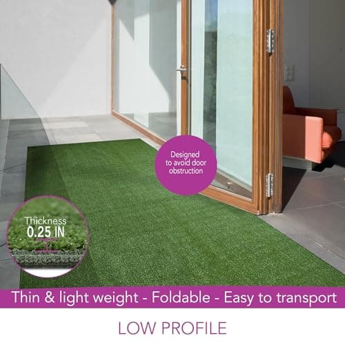 iCustomRug Indoor/Outdoor Turf Carpet & Rugs, Synthetic Grass Artificial Grass for Decks, Patios, Yards, Camping, Boats, Finished Edges with Binding Tape, 6 x 11ft in Lawn Green — view 3