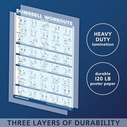 Palace Learning Dumbbell Workout Exercise Poster - Free Weight Body Building Guide | Home Gym Chart - LAMINATED, 18" x 24" — view 2