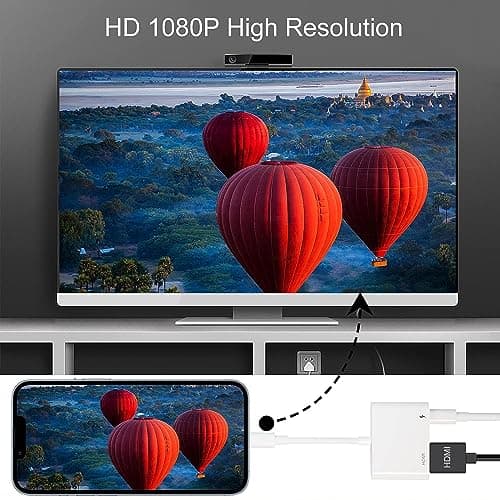 Lightning to HDMI Adapter for iPhone, [Apple MFi Certified] iPhone HDMI Adapter 1080P Digital AV Adapter Video HDMI Sync Screen Connector Compatible with iPhone 14/13/12/X/8/7 NO Need Power Supply