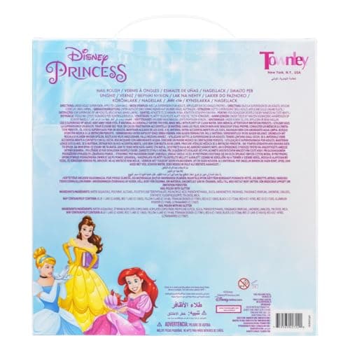Disney Princess Castle Bottle Peel-Off Water-Based Safe Quick Dry Nail Polish |Gift Kit Set for Kids Tweens Girls, Glittery and Opaque Colors| Ages 3+ (18 Pcs) by Townley Girl