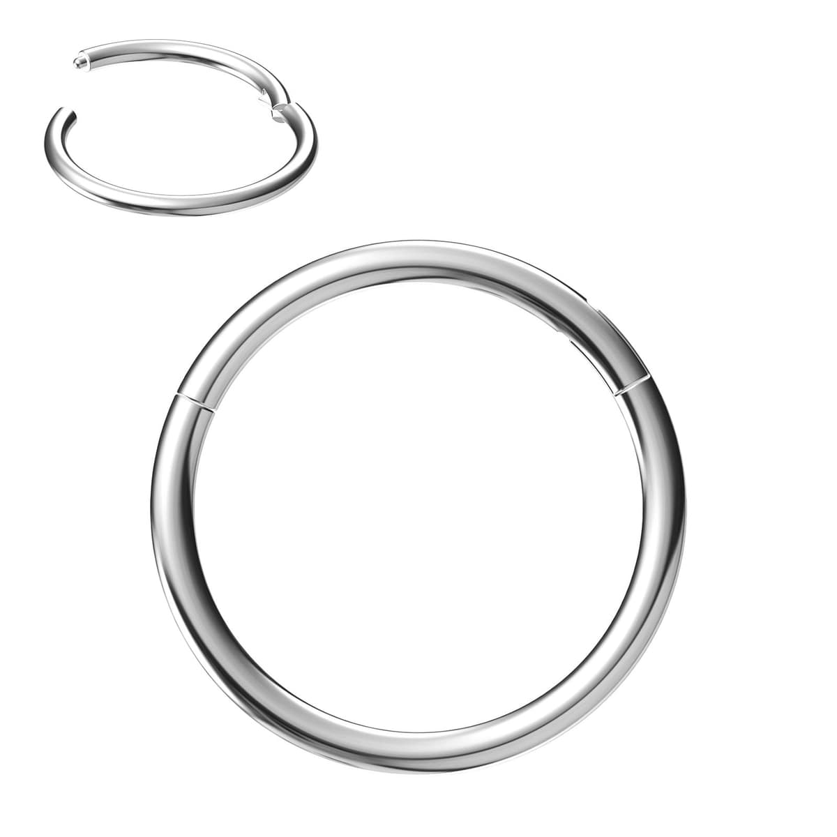 NewkeepsR 6G/8G/10G/12G/14G/16G/18G/20G Steel Nose Ring Hoop Piercing,Septum Lip Helix Cartilage Rook Body Jewellery,Diameter From 5mm to 14mm, Gold-Rose Gold-Silver tone-Black — view 10
