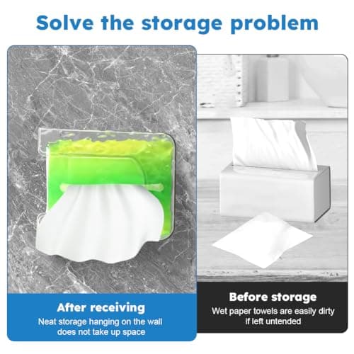 CALIDAKA Wall Mounted Wipes Dispenser 2 Pack Adhesive Tissue Box Holder — view 3