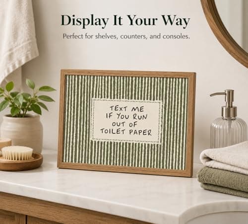 Framed Bathroom Quotes Art, Text Me If You Run Out of Toilet Paper, 8x10in — view 4