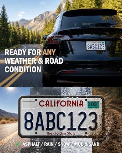 Aujen Silicone License Plate Frames Black, 1 Pack Car License Plate Frame, Universal US Car Black License Plate Holders Brackets Rust-Proof, Rattle-Proof, Weather-Proof Car Accessories(Black)