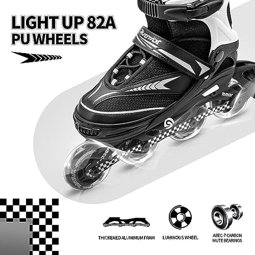 Ruthfot Adjustable Inline Skates for Boys and Girls with Full Light Up Wheels, Outdoor Roller Blades for Kids and Women — view 2