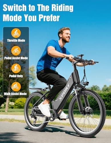 Electric Bike for Adults, 1500W Peak E Bike, Up to 40KM/H 105 KM Long Range, 26" Electric Bicycle, 48V 12Ah Removable Battery, 7 Speeds City Cruiser E-Bike for Commuting, Dual Suspension, Step-Thru — view 3