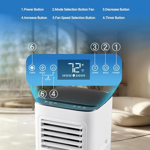 pasapair 8000 BTU Portable Air Conditioner, Quiet AC Unit for for Rooms up to 320 Sq.Ft, 4-IN-1 Cooling Fan with Remote/WiFi/Alexa, Dehumidifier for Home, Office, 24H Timer & Easy-Install Window Kit — view 2