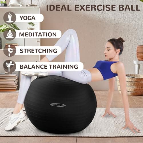 BalanceFrom Anti-Burst Slip Resistant Exercise Ball - 26-inch Black, 2,000-Pound Capacity — view 4