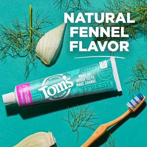 Tom’s of Maine Antiplaque and Whitening Toothpaste, Fluoride Free, Fennel, 3 Pack, 4.5 Oz — view 5