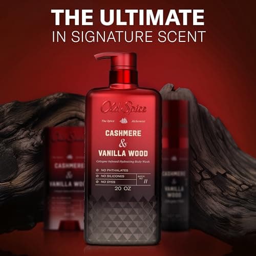 Old Spice Body Wash for Men, The Spice Alchemist Collection, 24/7 Cologne Infused Hydration, No Trade Off Formula, Free of Phthalates Silicones & Dyes, Cashmere + Vanilla Wood Scent, 20 oz — view 9