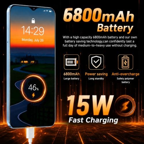 Echoamo C25 Unlocked 5G Smartphone, Android 13.0. (4GB+128GB, Black) — view 4