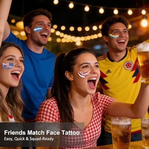 World Cup 2026 Soccer Temporary Tattoos 11 Sheets, Waterproof with Canadian Flag Face Stickers for kids adult, Soccer Fans Makeup World Cup 2026 Merchandise for Game Day, Sports Party Decorations — view 5