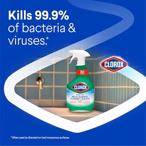 Clorox Clean-Up Multi-Surface Cleaner with Bleach, Original, Spray Bottle, Cleans Dirt and Grime Off Most Surfaces and Countertops, Kills 99.9 Percent of Viruses and Bacteria, 32 fl. oz., Pack of 3 — view 5