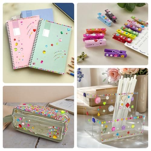 MYDBUYSOME 2774pcs Gem Stickers Jewels for Crafts, Self Adhesive Rhinestone Jewel Stick on Gems, Acrylic Bling Heart Stickers, Craft Supplies for Kids — view 5
