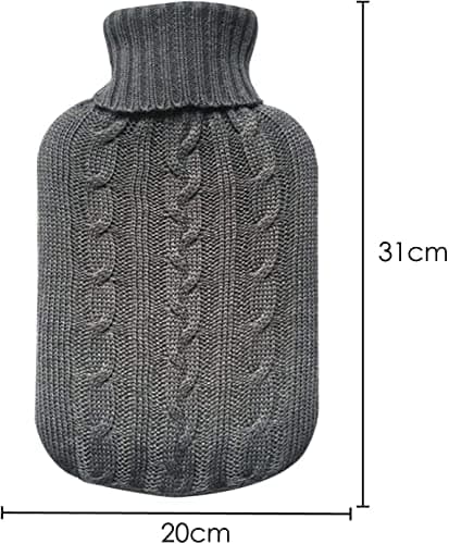 Gray Hot Water Bottle Cover Knitted Jumper Cover for Hot Water Bottle - Cover Only (Hot Water Bottle Not Included) Professional Design — view 4