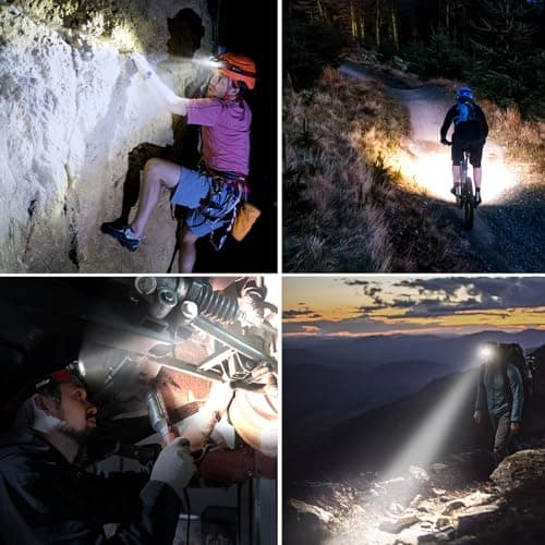 Blukar LED Headlamp Rechargeable,2000L High Lumen Super Bright Dimmable Headlight Flashlight with Motion Sensor- 8 Modes,Spotlight&Floodlight,IPX5 Waterproof for Camping,Hiking,Running,Fishing -2 Pack — view 8