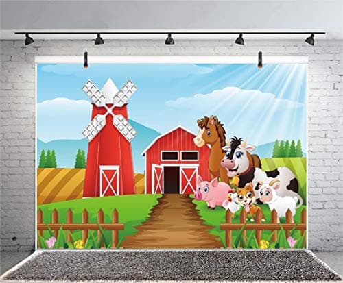 Yeele 8x6ft Cartoon Farm Pasture Background for Photography Countryside Shed Barn Scenery Livestock Animals Backdrop Rustic Baby Boy Kids Adult Children Portrait Shoots Photo Booth Props Y2WH03998 — view 3