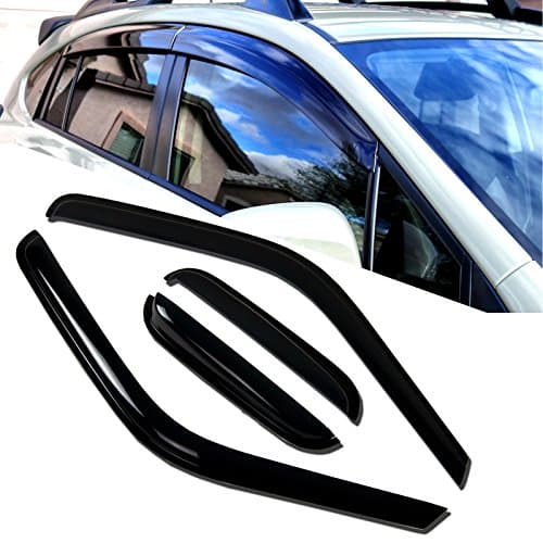 TuningPros WD-634 Tinted Smoke Out-Channel Window Visor Deflector Rain Guard 4-pc Set